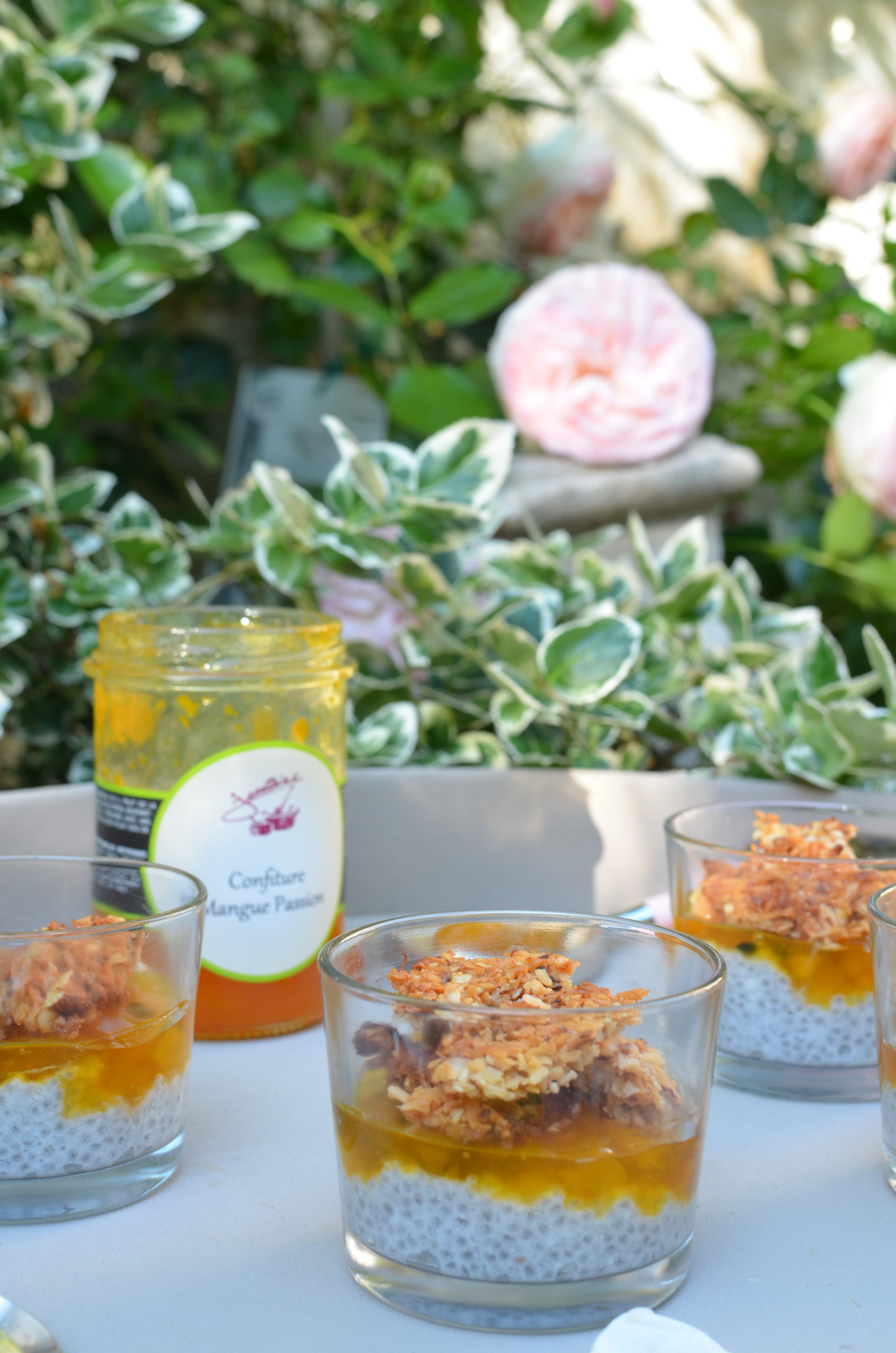 Verrine Chia Fruits Rouges Verrine de chia mangue-passion crumble coco - Amélie Naturopathie